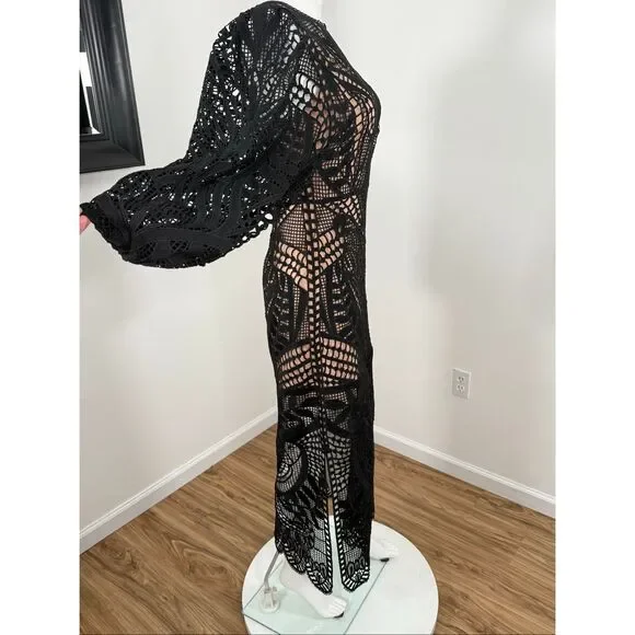 mini party dress Princess Polly Women's Vinelle Sequin Long Sleeve Velvet Minidress - Black